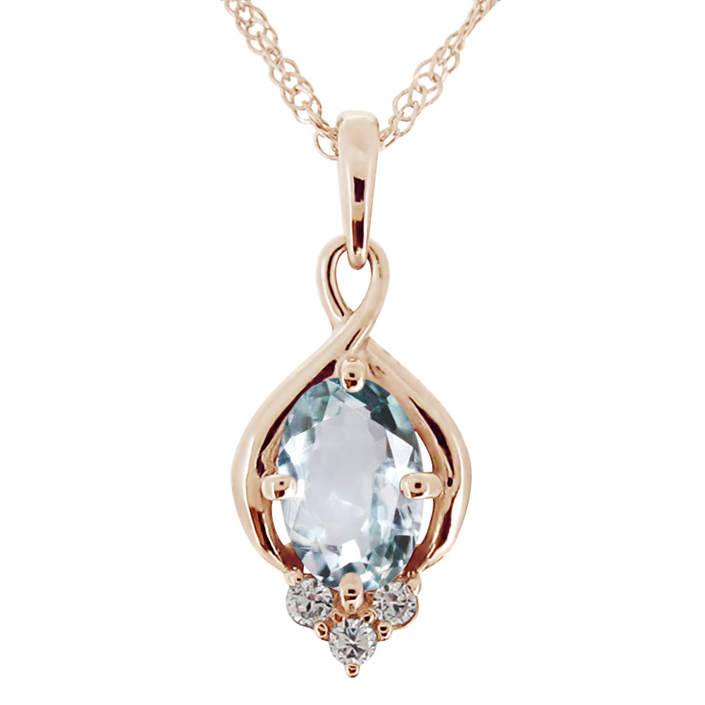 ネックレス レディース 18k 18金 アクアマリン 一粒 大粒 ペンダント 誕生石 天然石｜PLEJOUR 誕生石ジュエリー専門店
