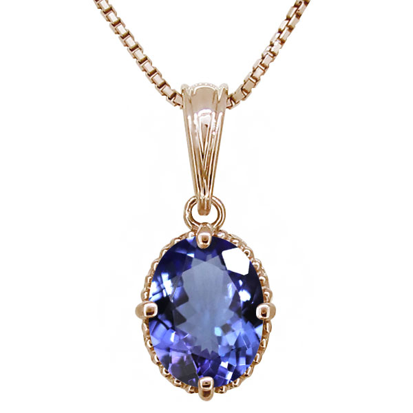 ネックレス レディース シンプル 一粒 タンザナイト 天然石 18k 18金 ペンダント|PLEJOUR 誕生石ジュエリー専門店