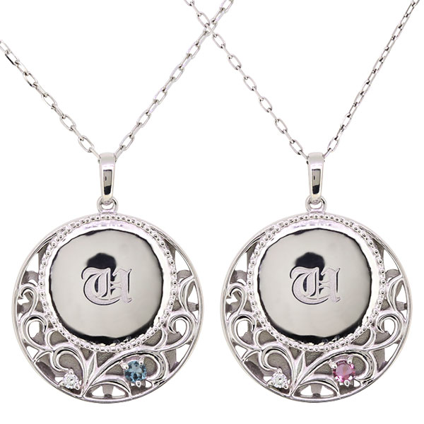 ドッグタグ ネックレス 刻印 イニシャル QRコード シルバー