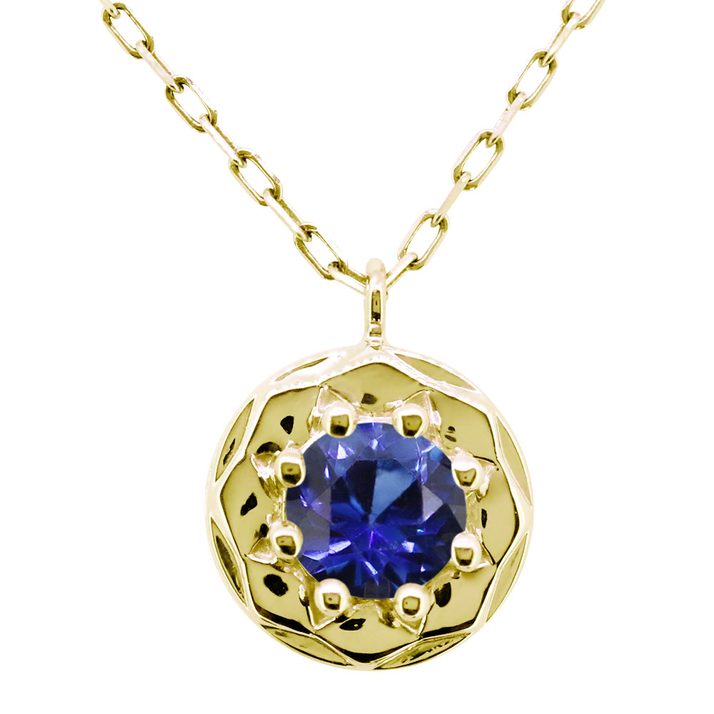 ネックレス 18k 18金 レディース 誕生石 9月 サファイア 一粒 ペンダント ゴールド ピンク|PLEJOUR 誕生石ジュエリー専門店