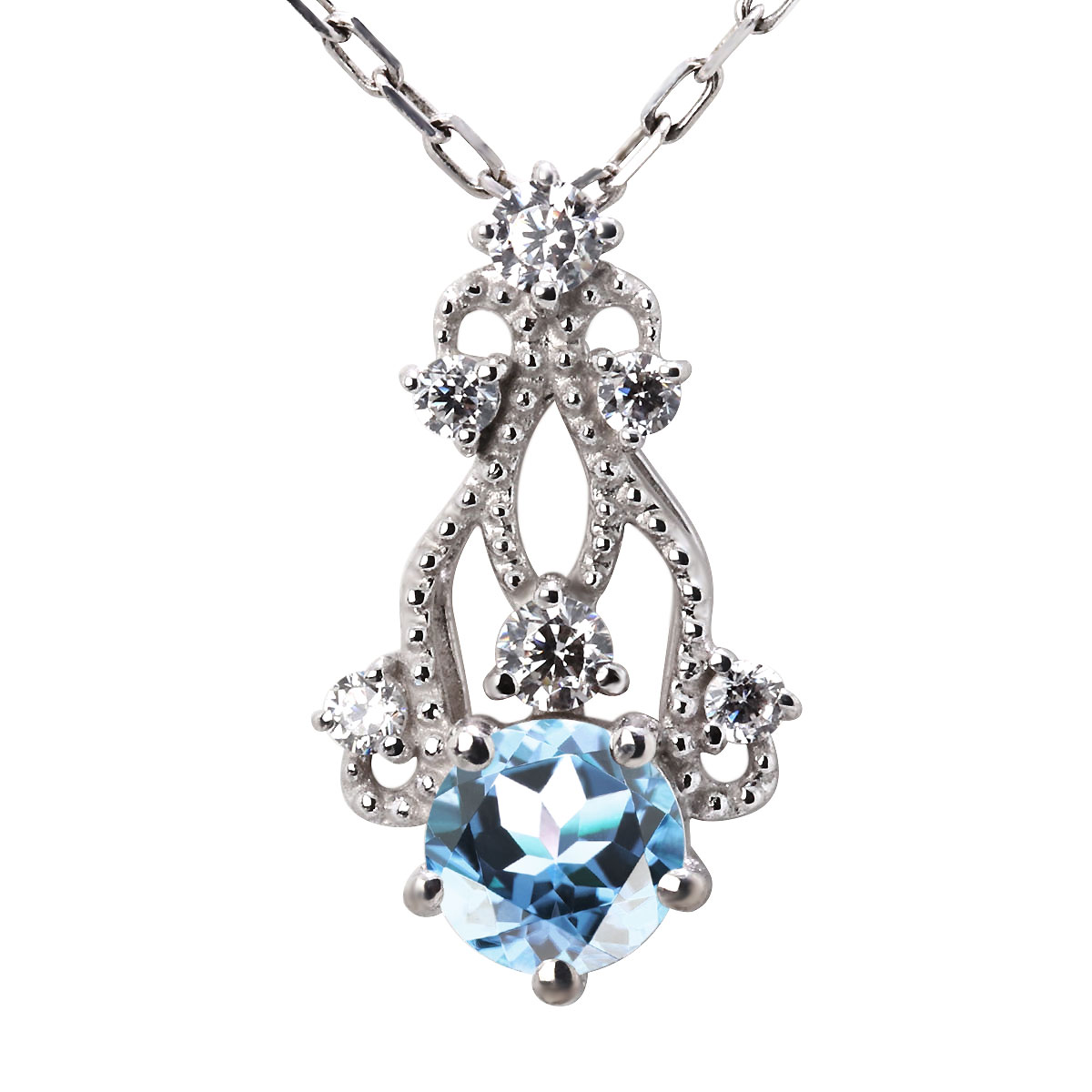 シルバーネックレス ブルートパーズ SV925 レディースペンダント 11月 誕生石 アクセサリー 女性 大人 誕生日 記念日 プレゼント 工房直販 おしゃれ 可愛い｜PLEJOUR 誕生石ジュエリー専門店