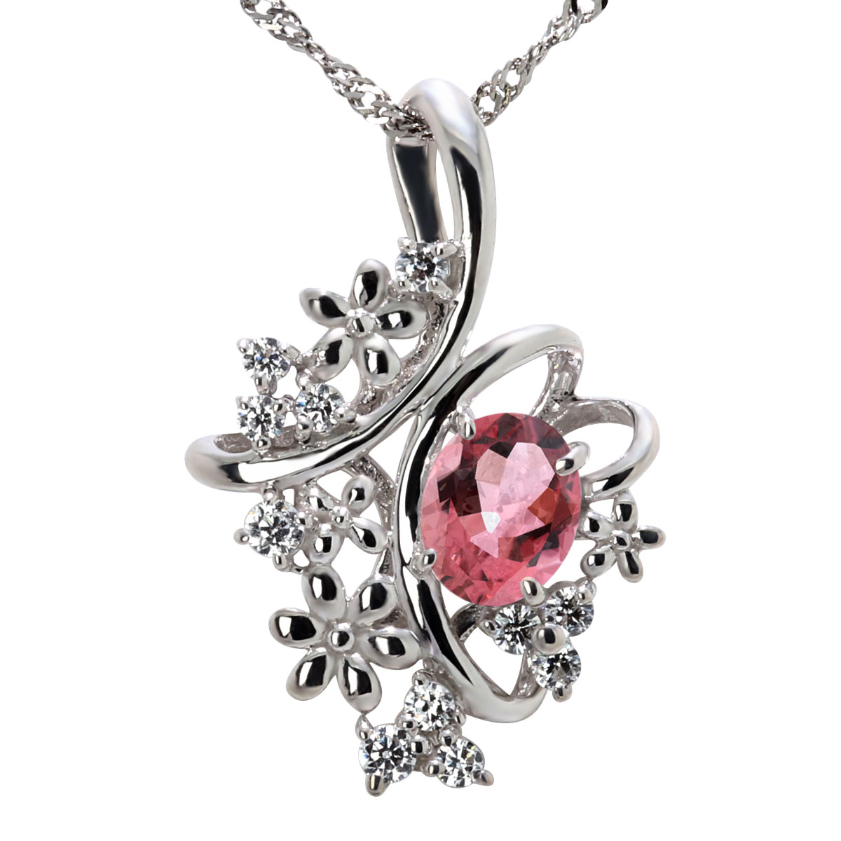 ネックレス シルバー 誕生石 レディース ペンダント 花 フラワー 天然石 SV925 アクセサリー クロス 十字架 ジュエリー 人気 女性 上品 大人 エレガント プレゼント 誕生日 記念日｜PLEJOUR 誕生石ジュエリー専門店