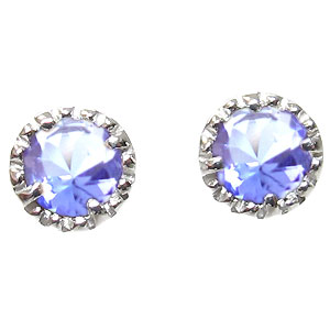 タンザナイト・シンプル・18金・ピアス