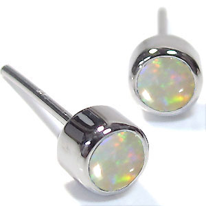 オパールピアス・一粒・シンプル・ピアス・K10