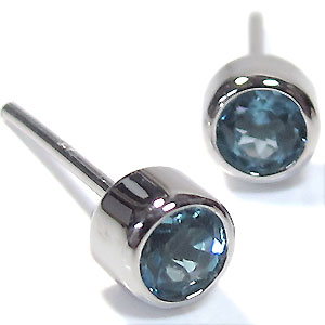 ブルートパーズピアス・一粒・シンプル・ピアス・K10