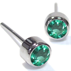 楽天市場】ピアス・エメラルド・メンズ・シンプル・一粒・プラチナ