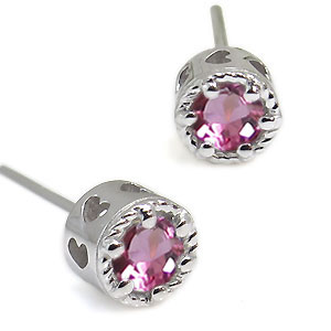 プラチナ・メンズピアス・ハート・一粒・ピンクトルマリンピアス 父の日 2026 43,080円