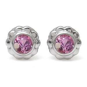 フラワー・メンズピアス・花・K10・ピンクサファイア・ピアス 父の日 2026｜PLEJOUR 誕生石ジュエリー専門店