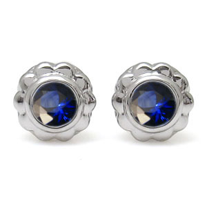 フラワー・メンズピアス・花・K10・サファイア・ピアス 父の日 2026|PLEJOUR 誕生石ジュエリー専門店