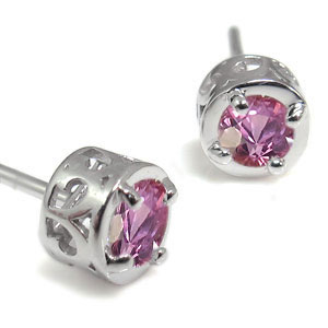 ピンクサファイア メンズピアス 9月誕生石 一粒 シンプル ピンクサファイアピアス K18 父の日 2026|PLEJOUR 誕生石ジュエリー専門店