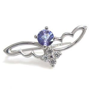 タンザナイト・イヤーカフ・ピアス・K10・羽・フェザー・ピアス|PLEJOUR 誕生石ジュエリー専門店