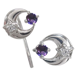 月・星・アメジスト・ピアス・10金・キャッチ不要 25,920円