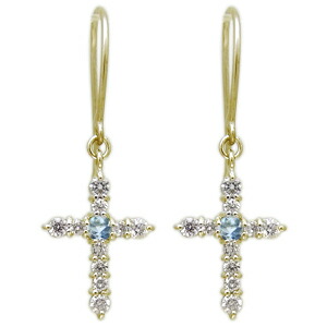 アクアマリンサンタマリア ピアス クロス フックピアス K18 レディース プレゼント 母の日 2026 76,670円