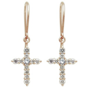 クロス ピアス フック ピアス 10金 ダイヤモンド ピアス|PLEJOUR 誕生石ジュエリー専門店