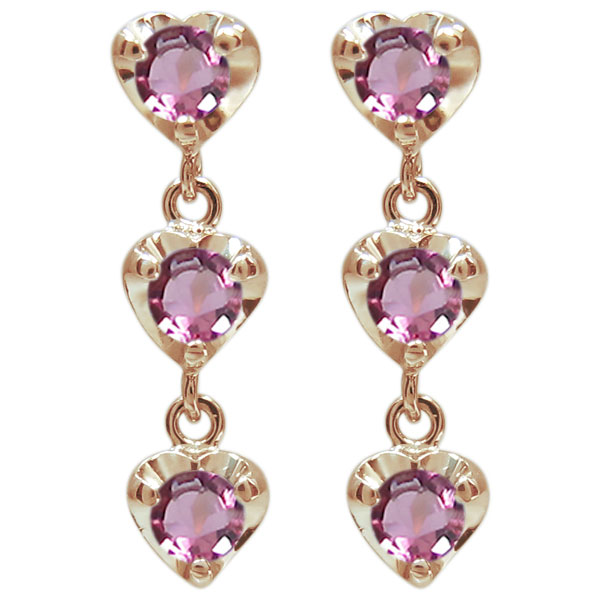 ピンクトルマリンピアス ハートピアス トリロジー ピアス 18金 79,750円