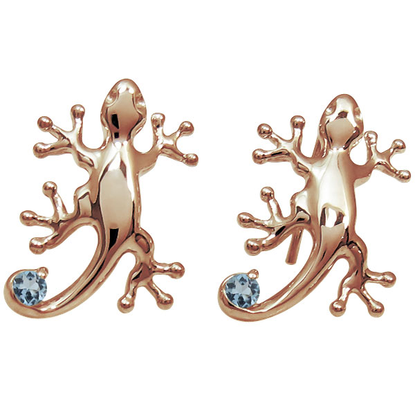 ヤモリピアス アクアマリンサンタマリア メンズピアス 外れにくい メンズピアス K18 父の日 2026|PLEJOUR 誕生石ジュエリー専門店