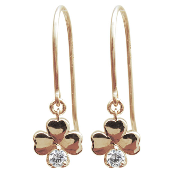 楽天市場】クローバーピアス 四つ葉 ダイヤモンド ピアス フックピアス