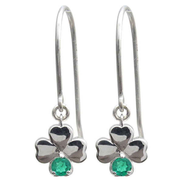 楽天市場】クローバーピアス 四つ葉 エメラルド ピアス フックピアス