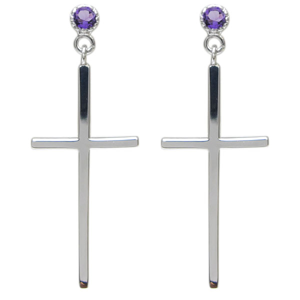 楽天市場】プラチナ ダイヤモンド メンズピアス クロスピアス