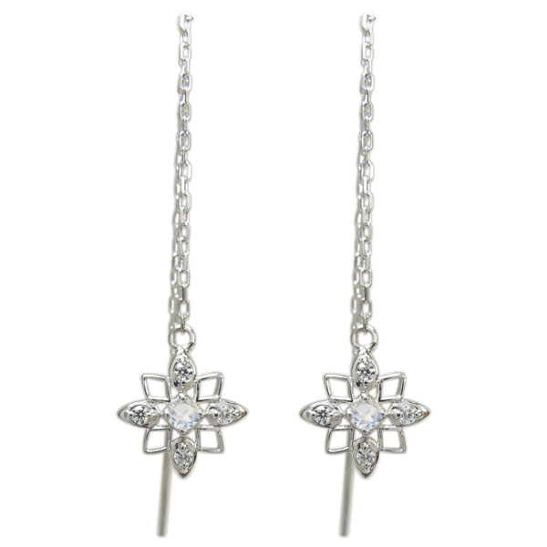 プラチナ ロイヤルブルームーンストーンピアス ロングピアス 星 揺れる ピアス 88,900円
