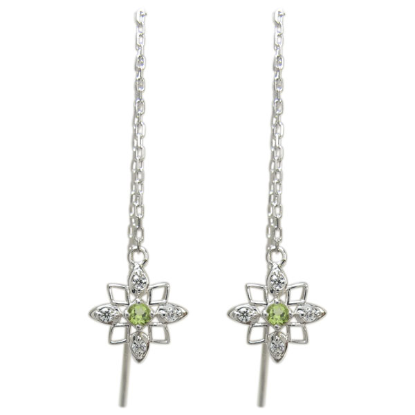 プラチナ ペリドットピアス ロングピアス 星 揺れる ピアス 88,900円