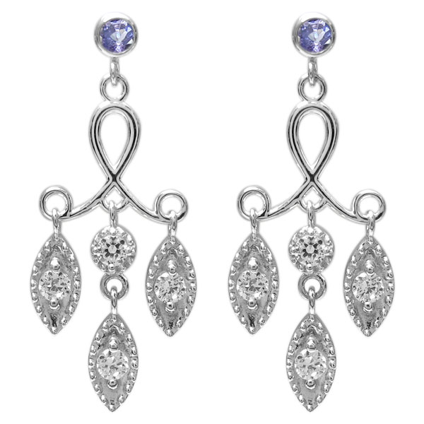 プラチナピアス シャンデリアピアス タンザナイトピアス