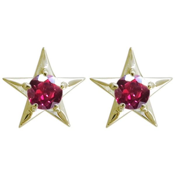 ルビーピアス 星ピアス スターモチーフピアス 18金|PLEJOUR 誕生石ジュエリー専門店