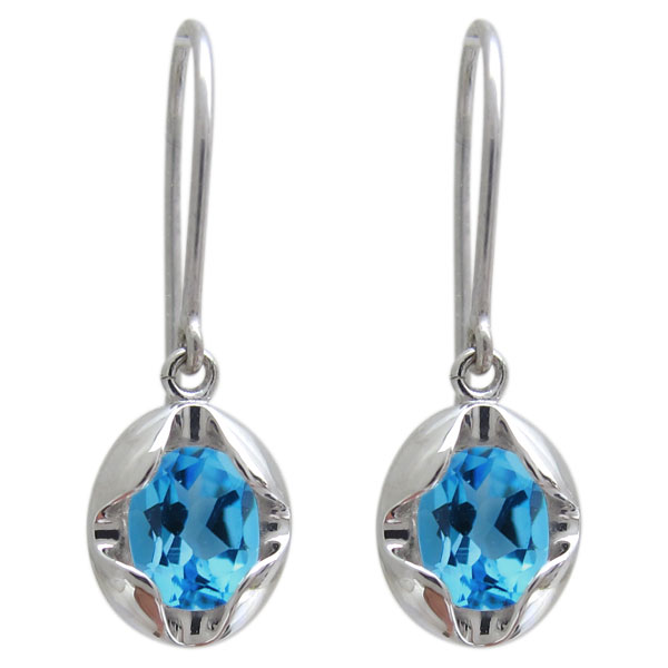 プラチナ ブルートパーズ ピアス フックピアス｜PLEJOUR 誕生石ジュエリー専門店 52,320円