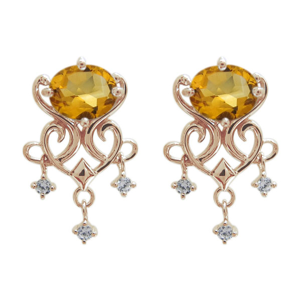 18金 シャンデリアピアス シトリン ピアス｜PLEJOUR 誕生石ジュエリー専門店