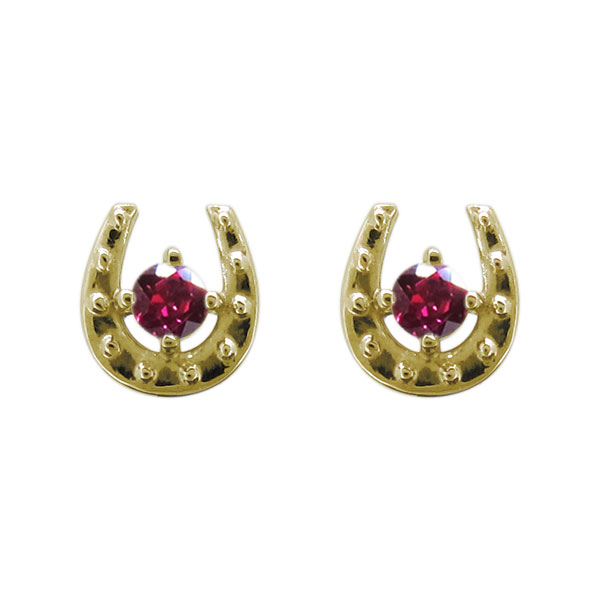 レディース スタッドピアス 18k ホースシュー ルビー ピアス 18k 18金 プレゼント 母の日 2026 39,910円