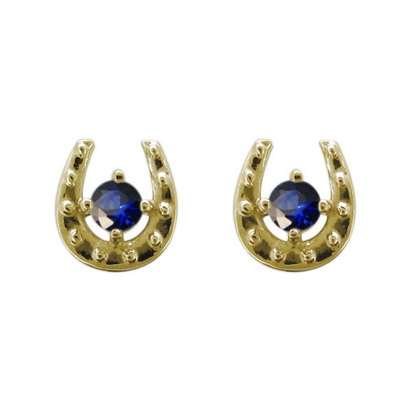 レディース スタッドピアス 18k ホースシュー サファイア ピアス 18k 18金 プレゼント 母の日 2026