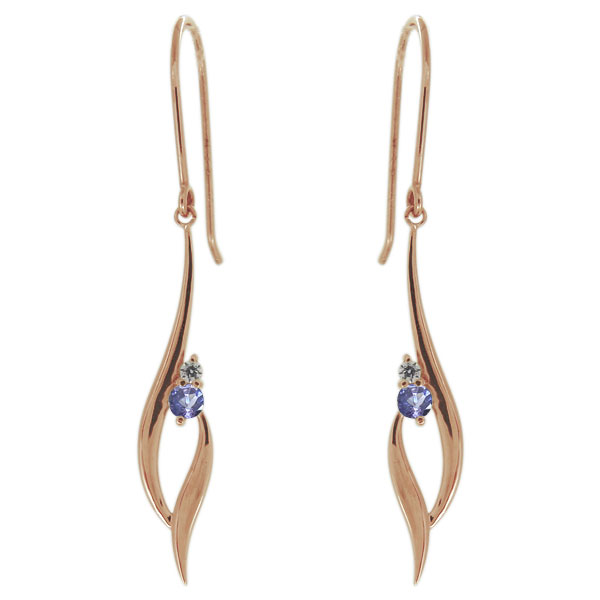 ピアス・タンザナイト・シンプル・アメリカンフック・レディース・揺れるピアス・18金 プレゼント 母の日 2026｜PLEJOUR 誕生石ジュエリー専門店