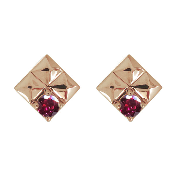 18金ダイヤルビーピアス K18ピアス(コンビカラー)《25C20118》 | 京セラジュエリー