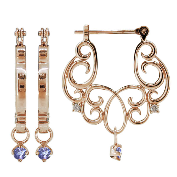 10金レディースフープ唐草唐草人気フープピアスk10 ポイント5 15倍 8 10迄レディース10金ピアスかわいいタンザナイト送料無料タンザナイト12月誕生石母の日 Plejour プレジュール クロッシング