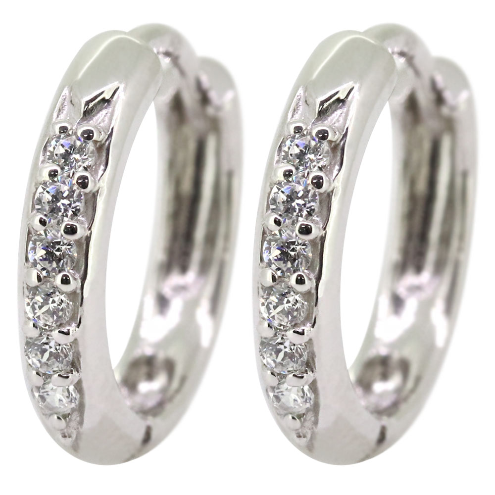 GARNIフープピアス　メンズもレディースも　4月誕生石ダイヤモンド　ラッピング GARNI《ガルニ》Twelve Stone Pierce - 4月誕生石 ダイヤモンド