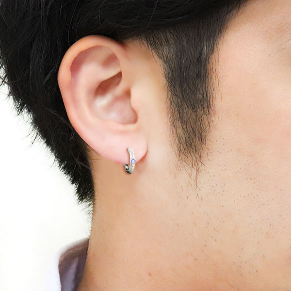 メンズ ピアス リング フープピアス プラチナ シンプル タンザナイト 片耳 Vmaphotographystudios Com