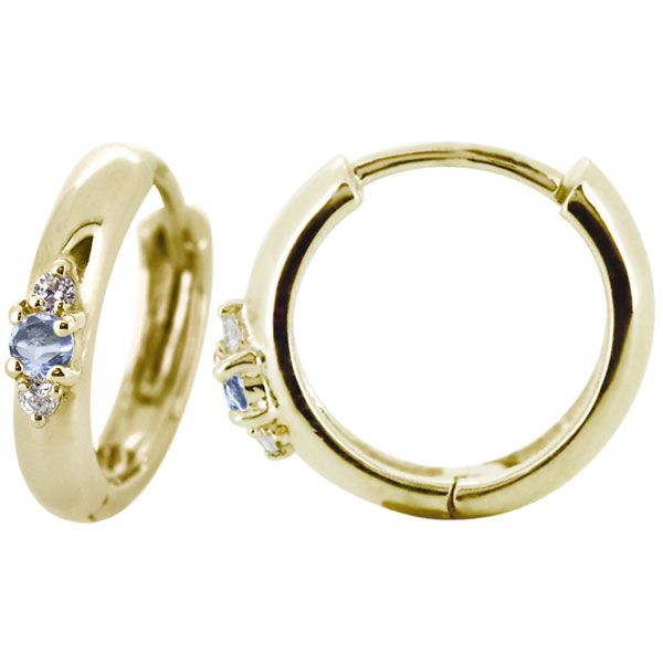 フープピアス 18k メンズ 太め シンプル 片耳 リングピアス アクアマリンサンタマリア 父の日 2026