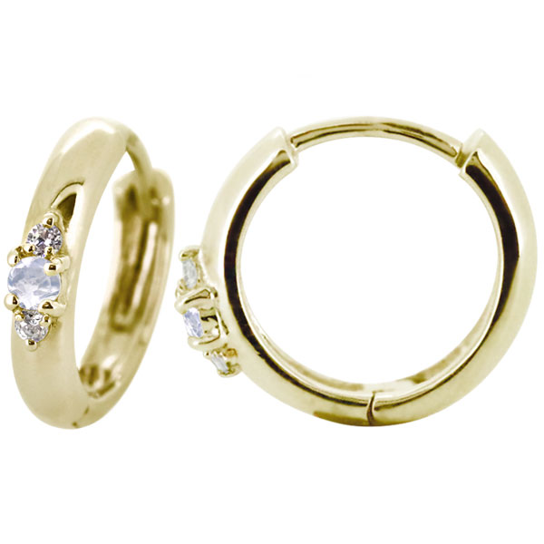 フープピアス 18k メンズ 太め シンプル 片耳 リングピアス ロイヤルブルームーンストーン 父の日 2026|PLEJOUR 誕生石ジュエリー専門店