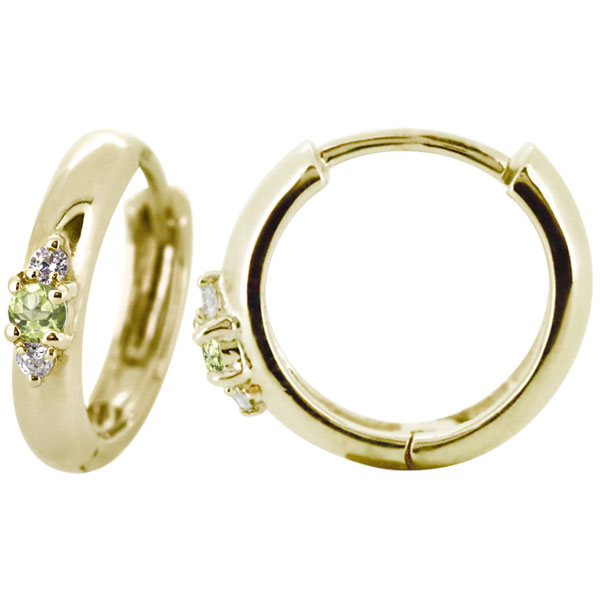 フープピアス 18k メンズ 太め シンプル 片耳 リングピアス ペリドット 父の日 2026|PLEJOUR 誕生石ジュエリー専門店