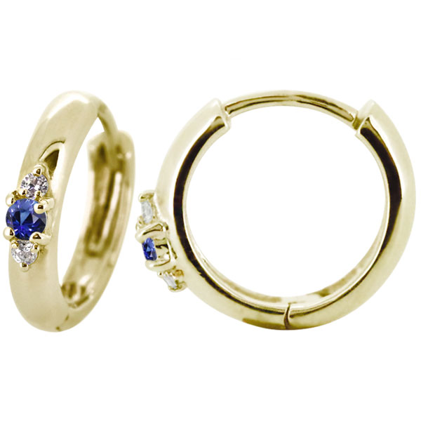 フープピアス 18k メンズ 太め シンプル 片耳 リングピアス サファイア 父の日 2026｜PLEJOUR 誕生石ジュエリー専門店