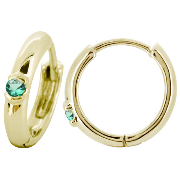 ピアス 18k フープ メンズ ゴールド エメラルド 一粒 片耳 シンプル 父の日 2026|PLEJOUR 誕生石ジュエリー専門店
