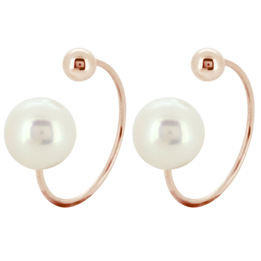 丸玉ピアス レディース シンプル パールキャッチ ボール ピアス