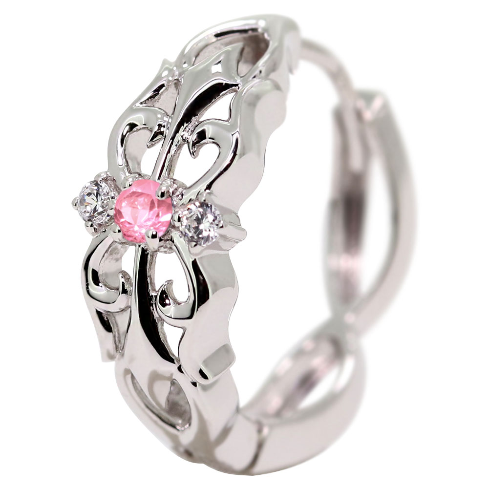 楽天市場】フープピアス クロス プラチナ メンズ ピアス ダイヤモンド