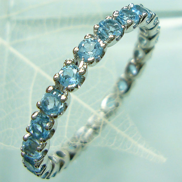 楽天市場】ハーフエタニティリング ブルートパーズ 3mm 指輪 10k K10