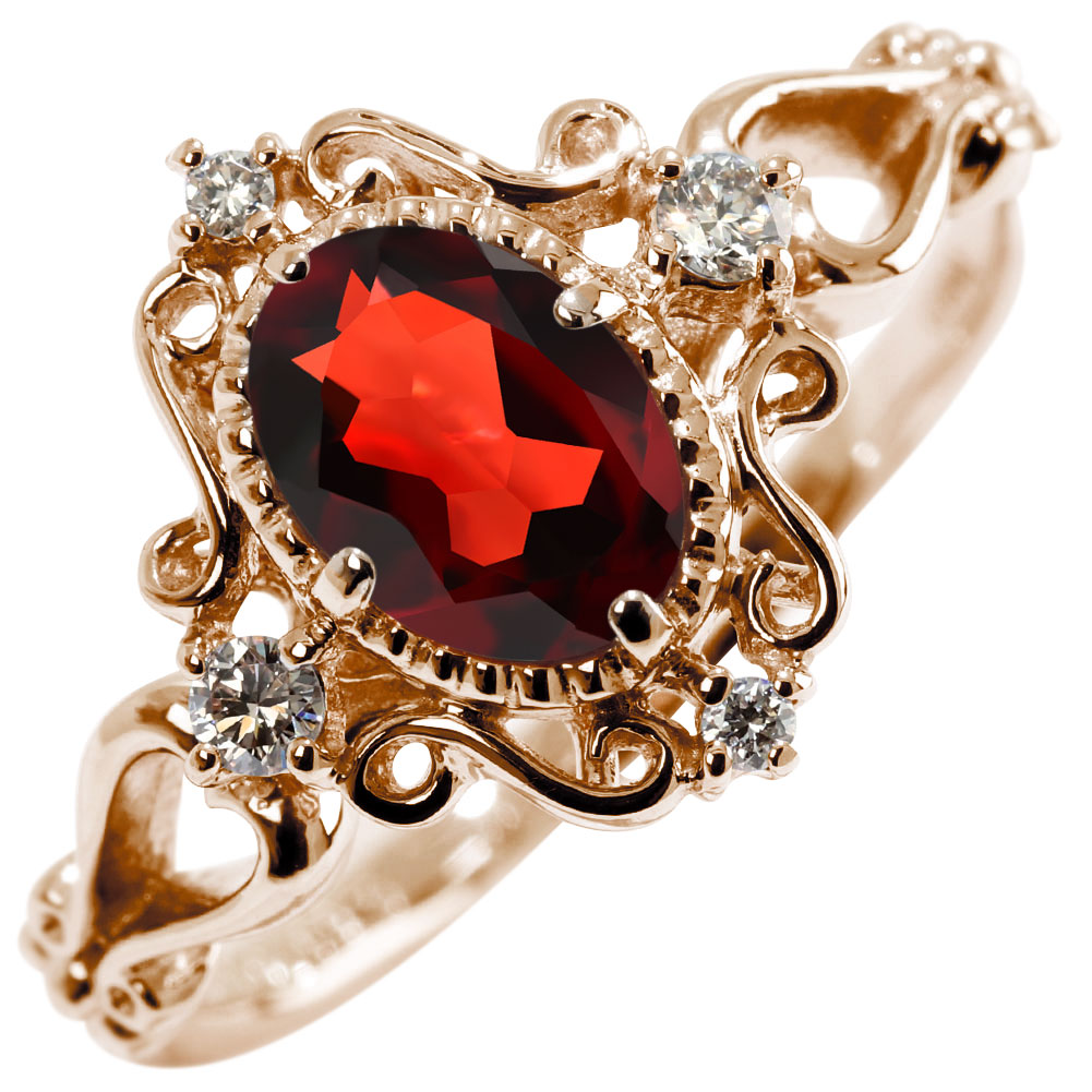 楽天市場】ガーネット 指輪 ゴールド レディース リング 18金 1月