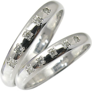 ダイヤモンド 10金 ペアリング カップル 2個セット マリッジリング 結婚指輪 甲丸｜PLEJOUR 誕生石ジュエリー専門店