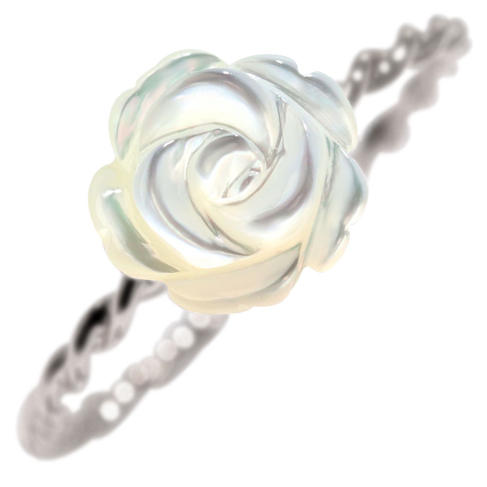 白蝶貝 シンプル リング 18金 薔薇 指輪 レディースリング|PLEJOUR 誕生石ジュエリー専門店