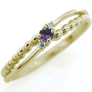 ピンキーリング 誕生石 リング 華奢 18金 18k 指輪