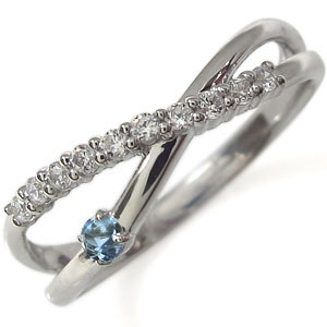 ファランジリング アクアマリンサンタマリア 指輪 18金 18k ピンキーリング｜PLEJOUR 誕生石ジュエリー専門店