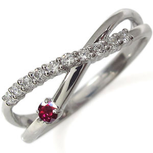 ファランジリング ルビー 指輪 18金 18k ピンキーリング|PLEJOUR 誕生石ジュエリー専門店